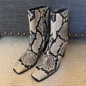 Jimmy Choo Snake-Print Ankle Boots